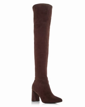 Jeffrey Campbell Parisah Boots Women 7.5 Brown Pointed Toe Over The Knee ZPO3436 Black Bootie Boots