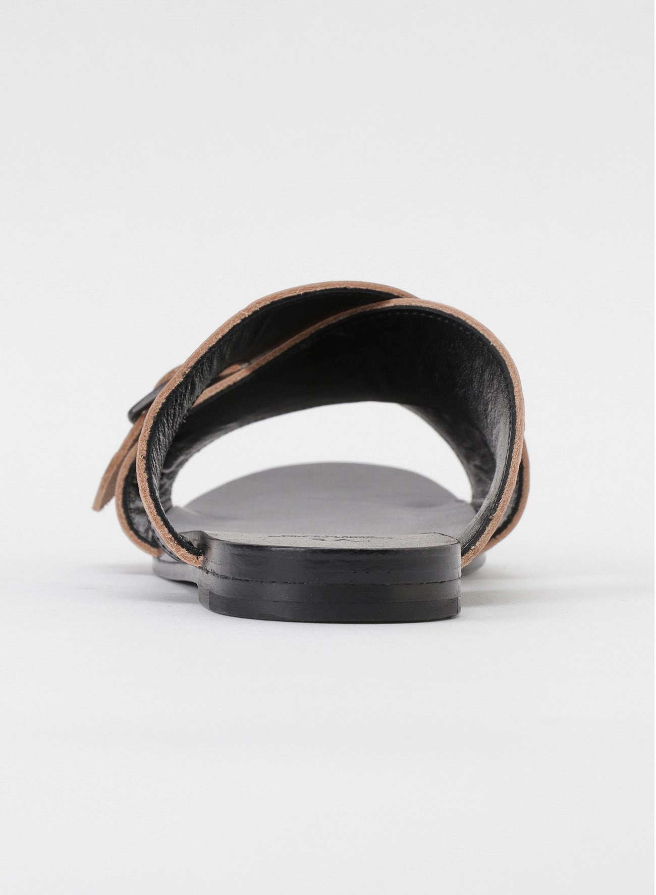 SEMI GLOSS TANNED LEATHER FLAT SANDALS Heeled Platform Sandals