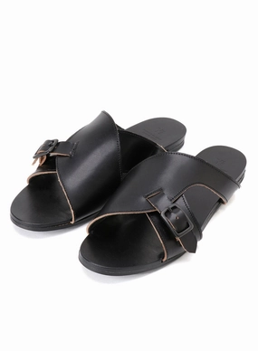 Sandals Contact SEMI GLOSS TANNED LEATHER FLAT SANDALS