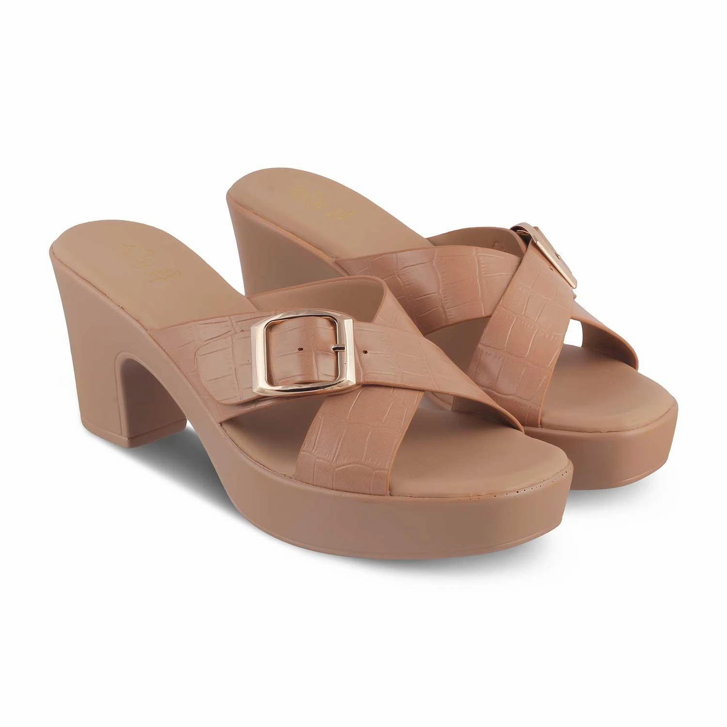 In Ocho Rios Jamaica The Argentia Beige Women's Dress Block Heel Sandals Tresmode