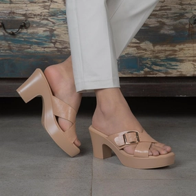 The Argentia Beige Women's Dress Block Heel Sandals Tresmode Cork Wedge Sandals