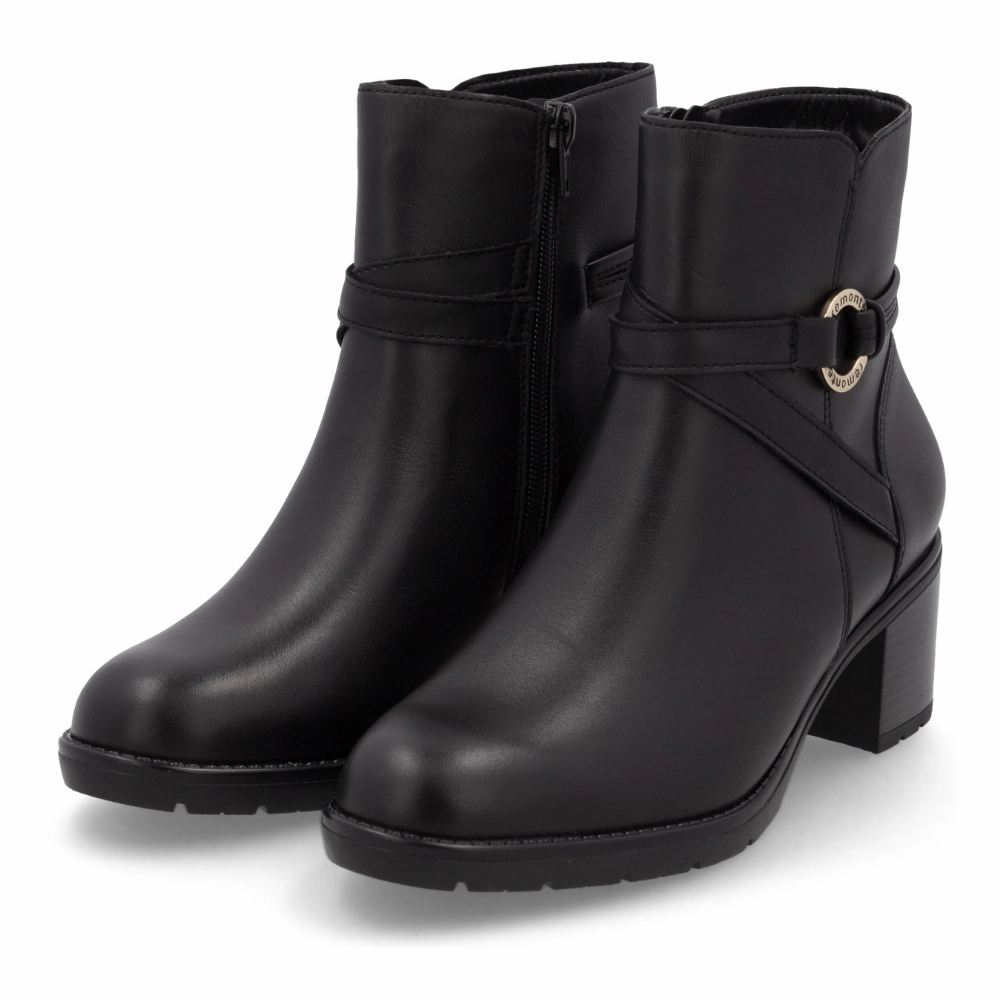 Remonte Sontje 73 Black Leather Boot (Women's) Horse Fly Boots