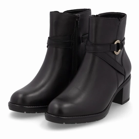 Black Boots Heels Remonte Sontje 73 Black Leather Boot (Women's)