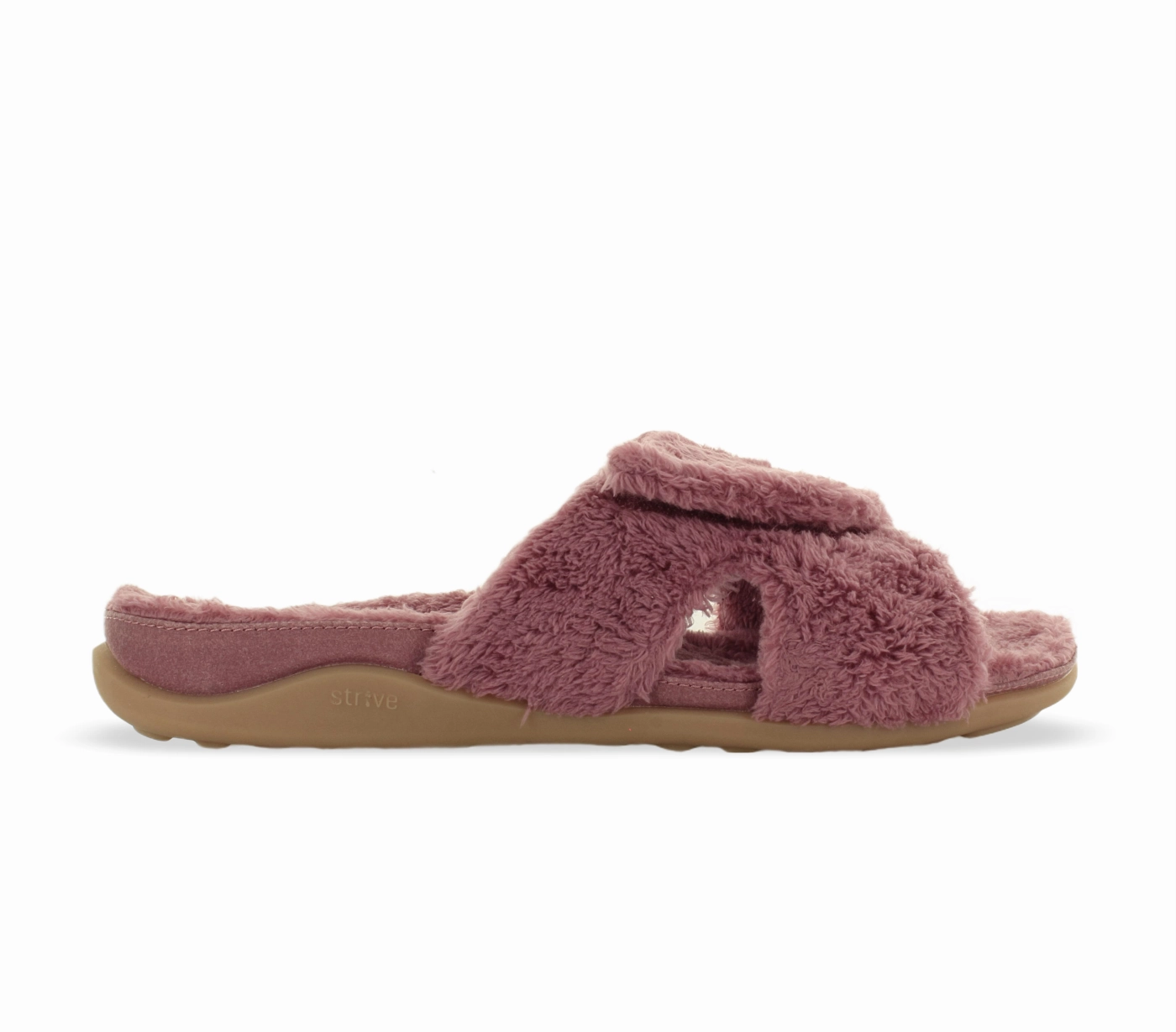 Strive Women's Zoey Pink Faux Fur Slide Sandals