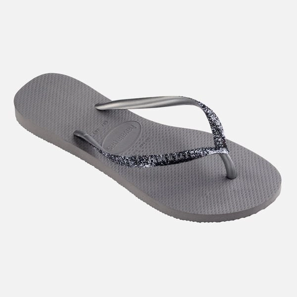 HAVAIANAS SLIM GLITTER II - STEEL GRAY Off Court Slide