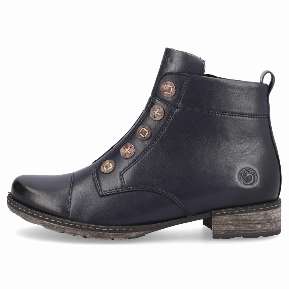 Remonte D4392 Chandra 92 Navy Leather Bootie (Women's) White Boots Knee High