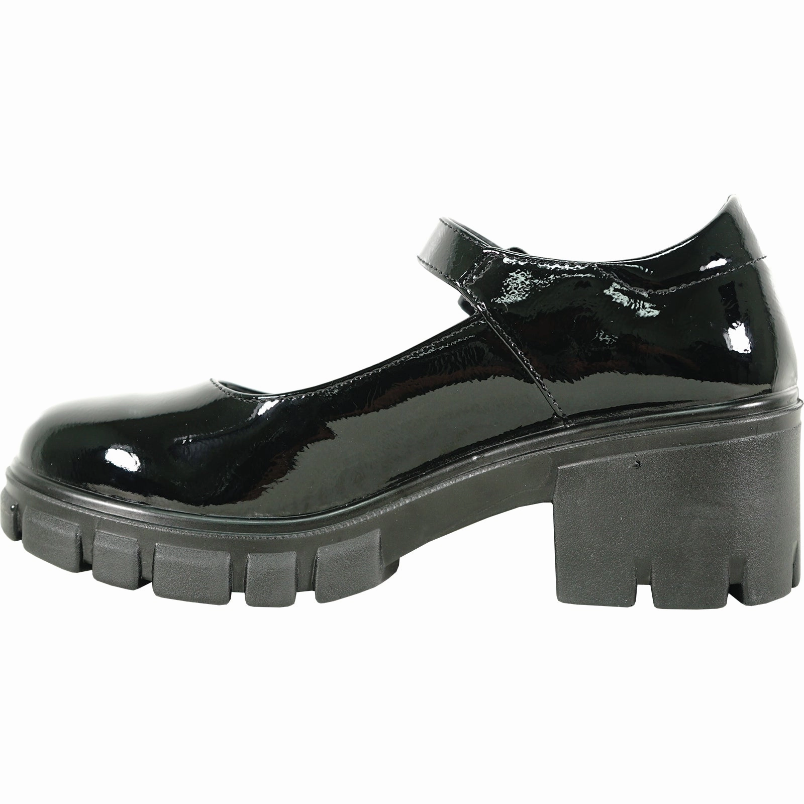 Hoco Dress With Tennis Shoes KOZI Women Comfort Dress Shoe OY3304 Platform Chunky Heel Pump Mary Jane Black Patent with Removable Insole