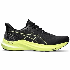 Asics Sky Elite Volleyball Shoes Men's Asics GT-2000 12, Black/Glow Yellow, 9.5 D Medium