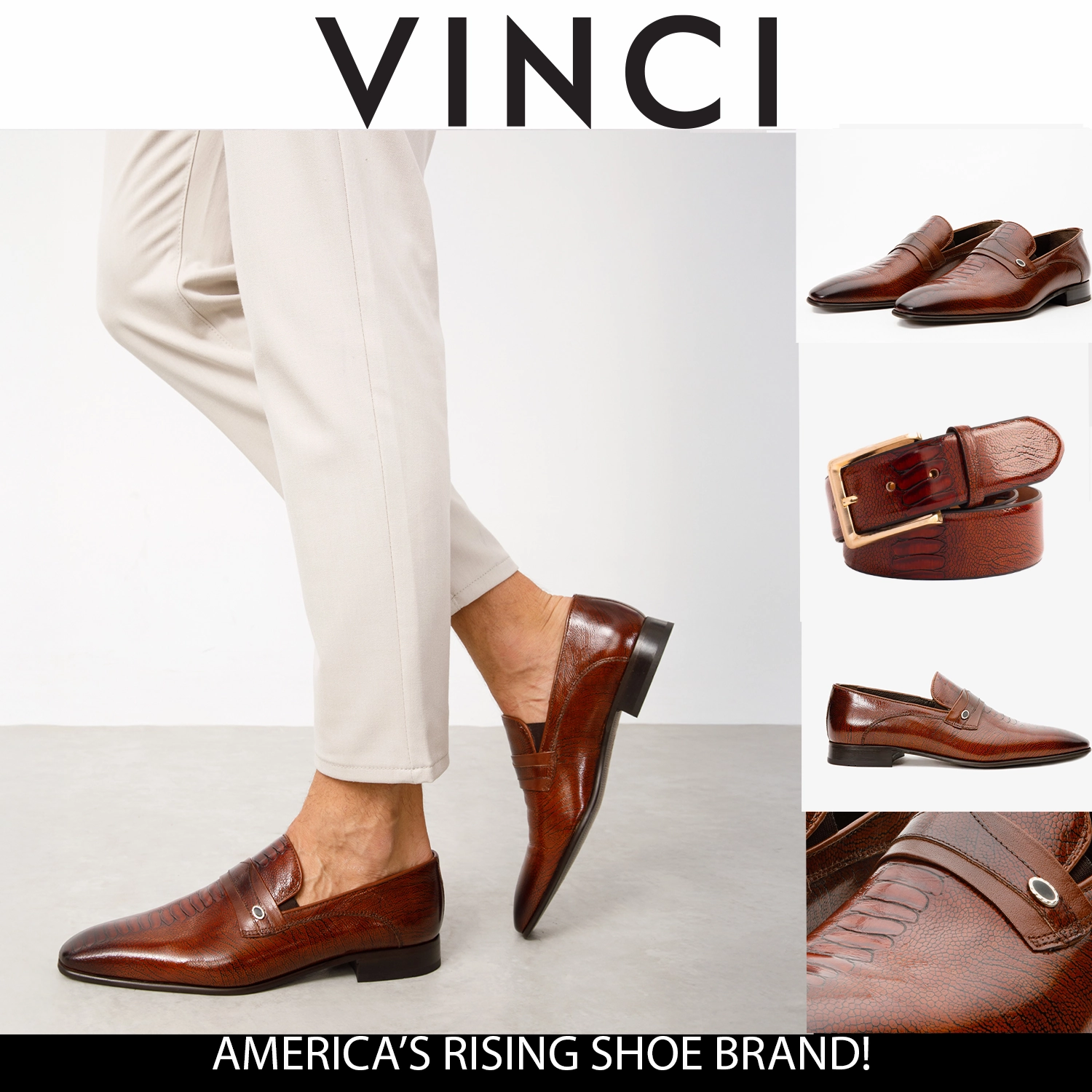 The Bangkok Tan Penny Loafer Men Shoe Gator Skin Loafers