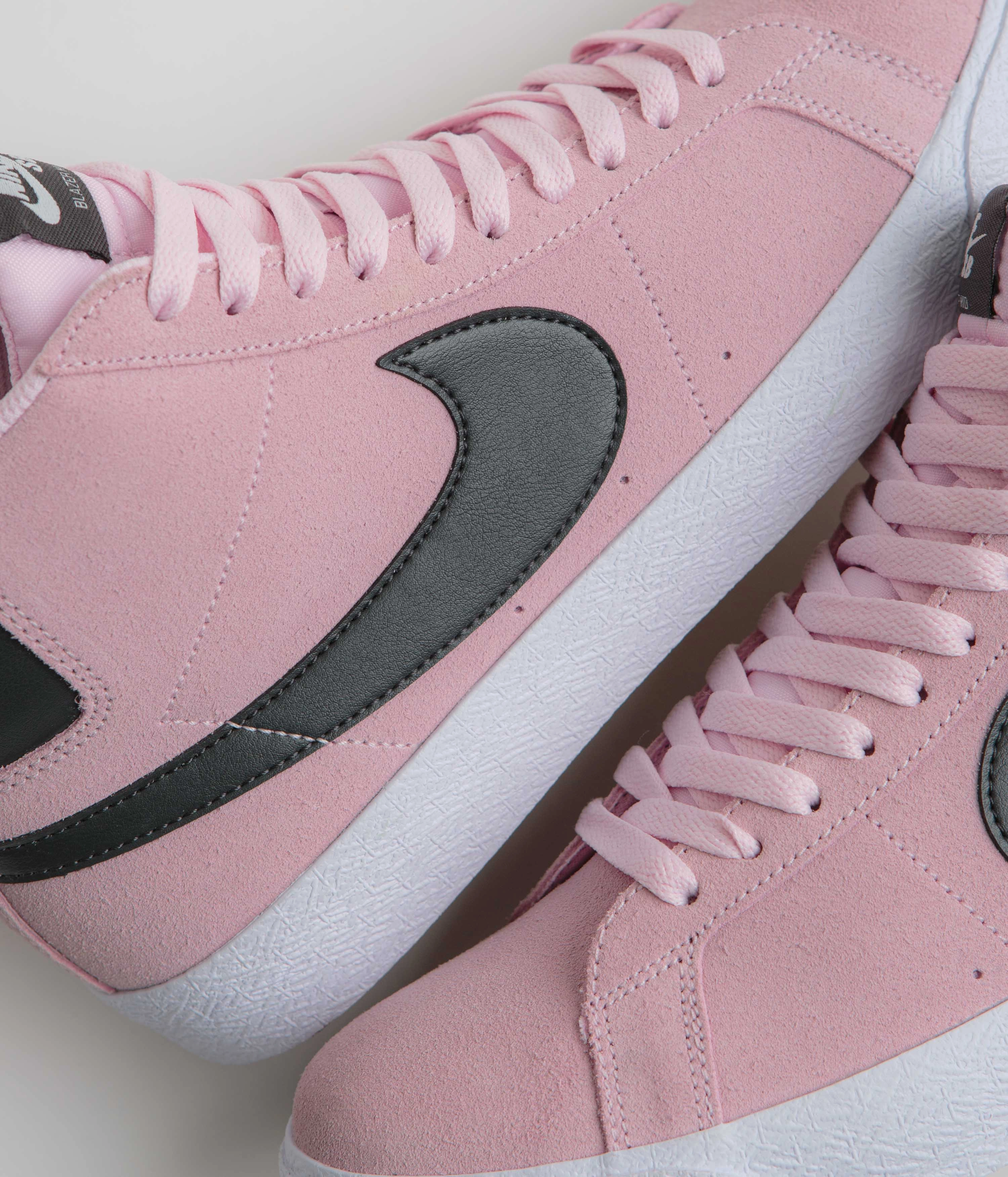 Green And Gray Nike Shoes Nike SB Blazer Mid Shoes - Pink Foam / Anthracite - White - Gum Yellow