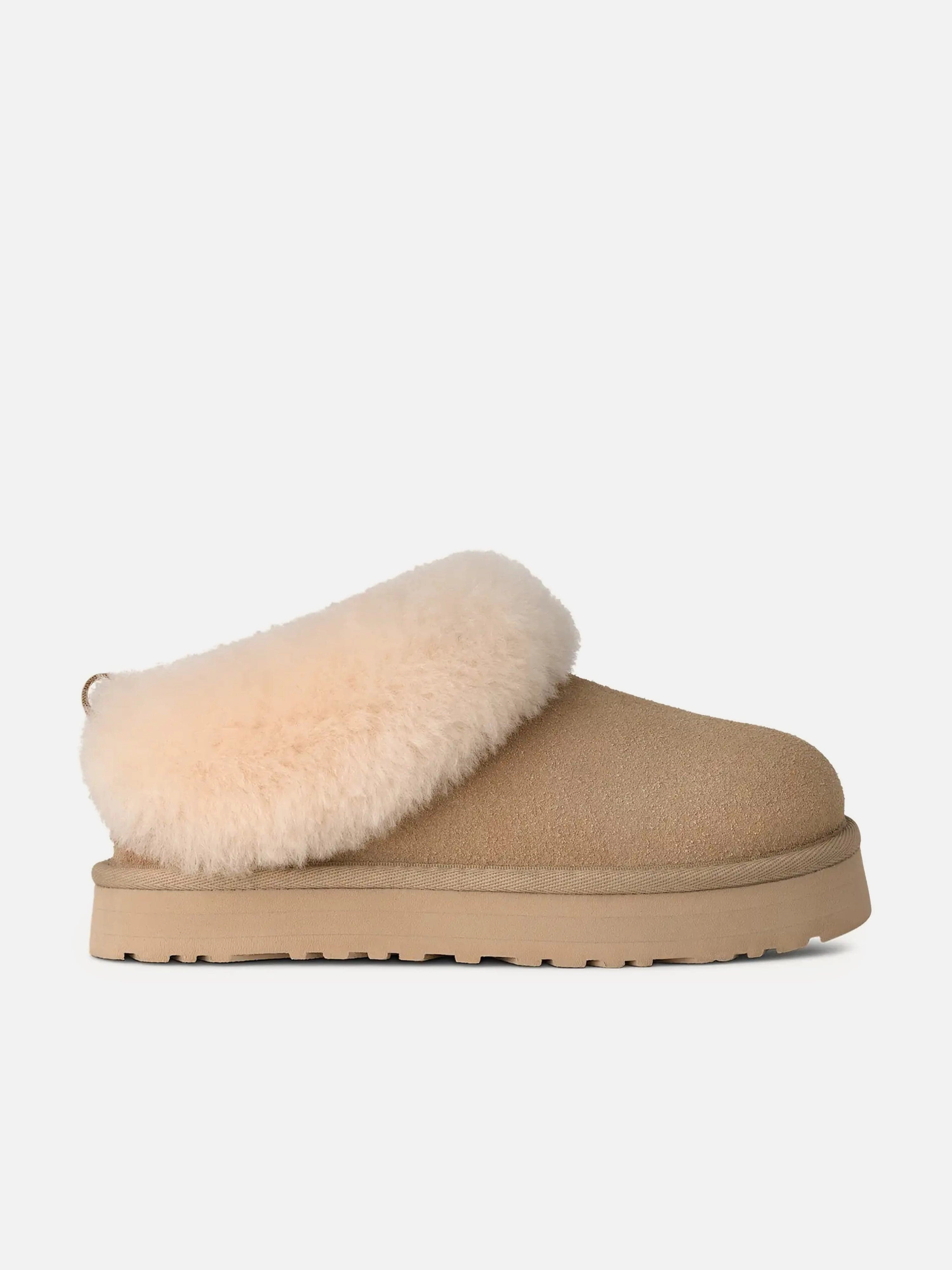 UGG Girls Tazzelle Slippers in Beige Ballet House Slippers