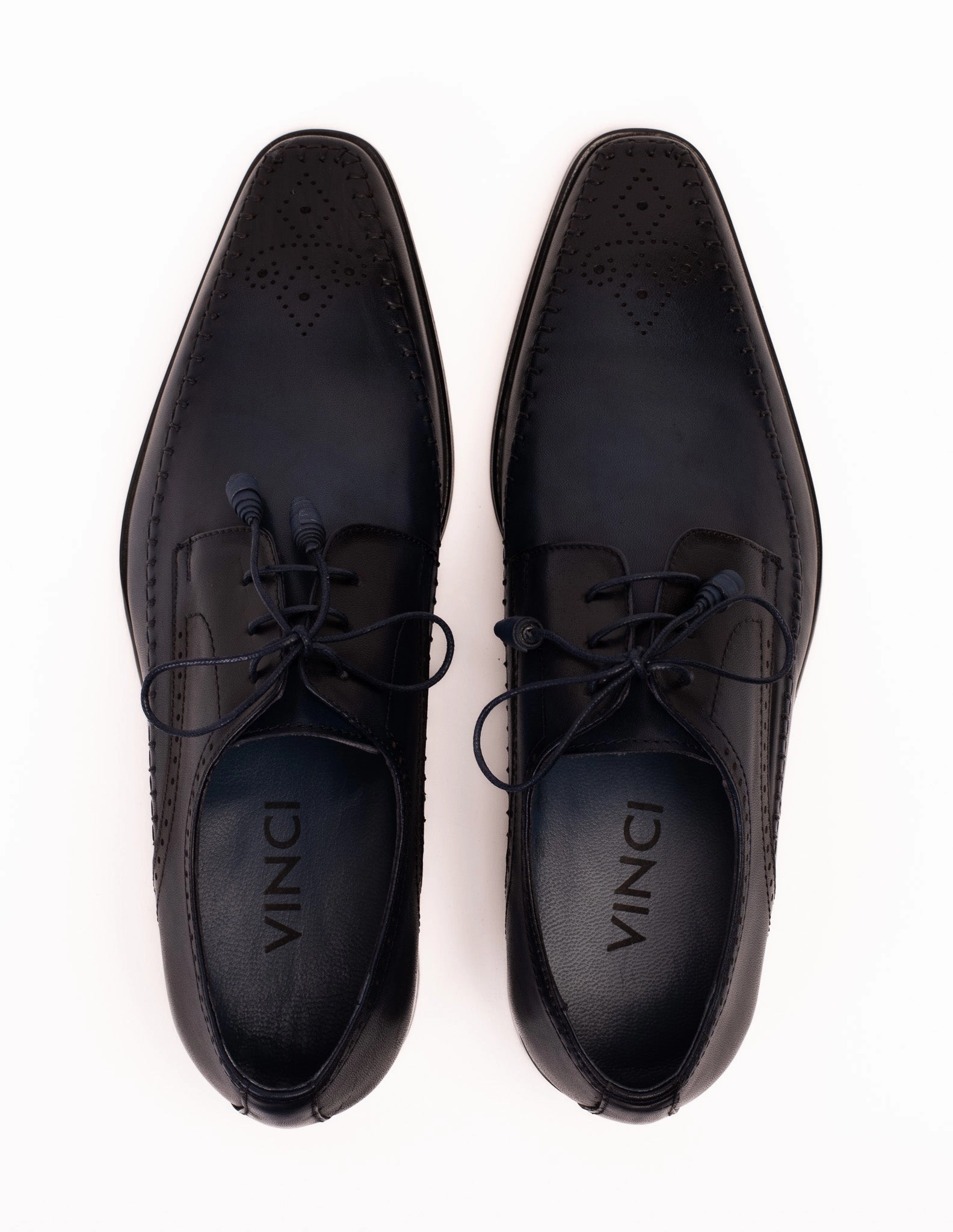 The Moon Navy Blue Leather Derby Men  Shoe Pink Dress And Shoes