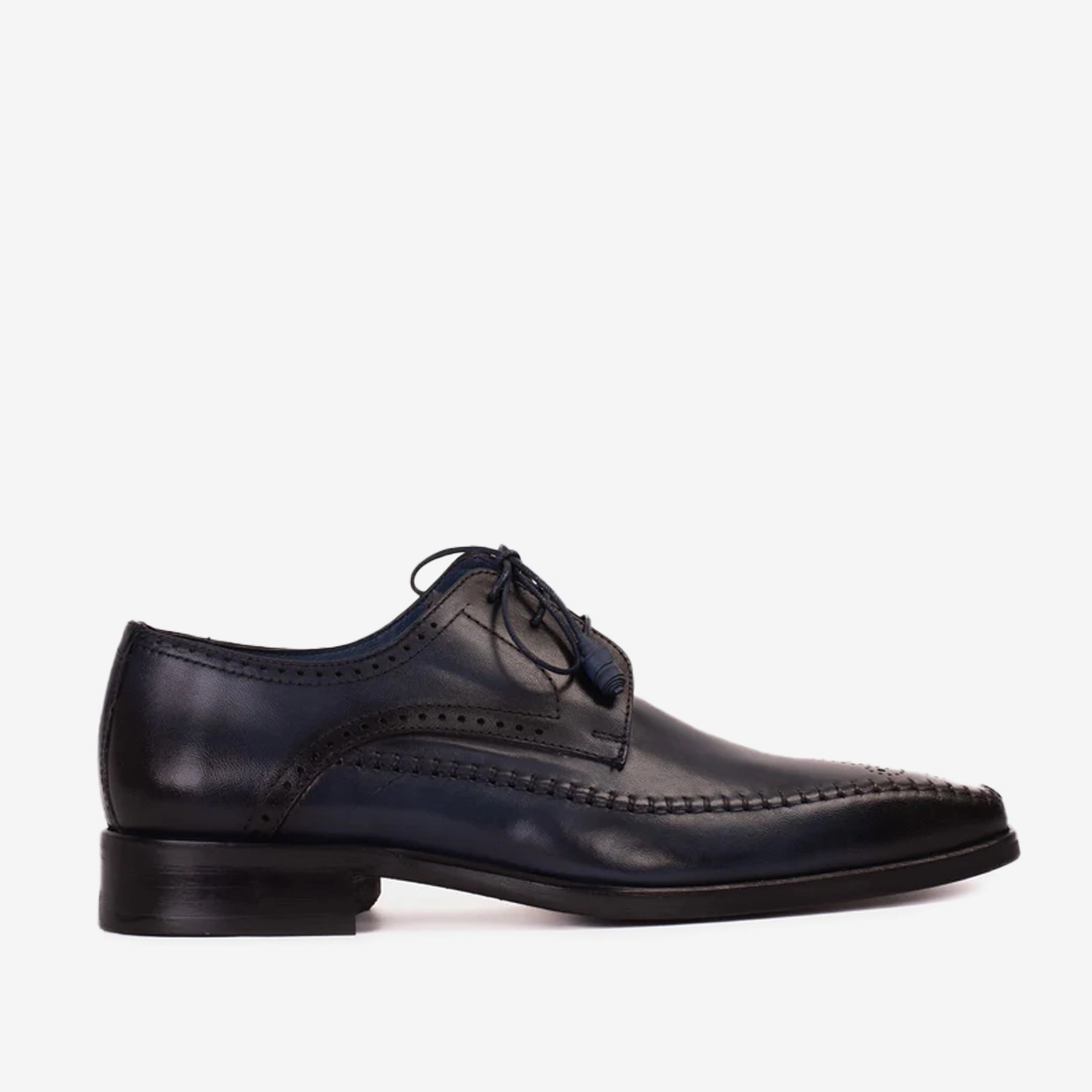 The Moon Navy Blue Leather Derby Men  Shoe Aldo Dress Shoes Sale