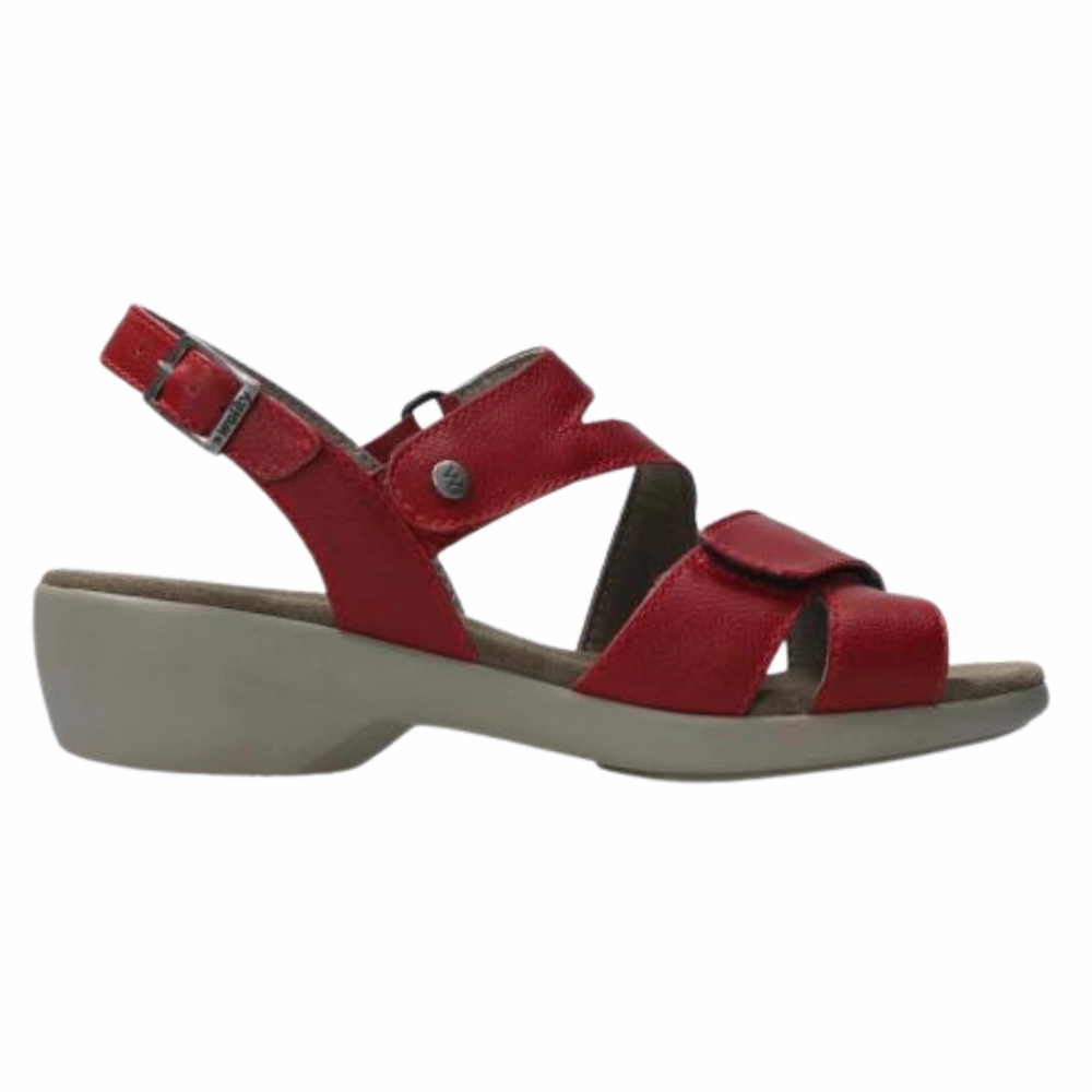 Wolky Fria Red Leather Sandal (Women's) Sandals Travel Agent Portal