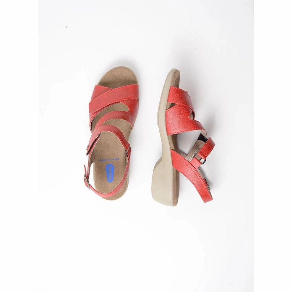 Wolky Fria Red Leather Sandal (Women's) Sandals With A Bow