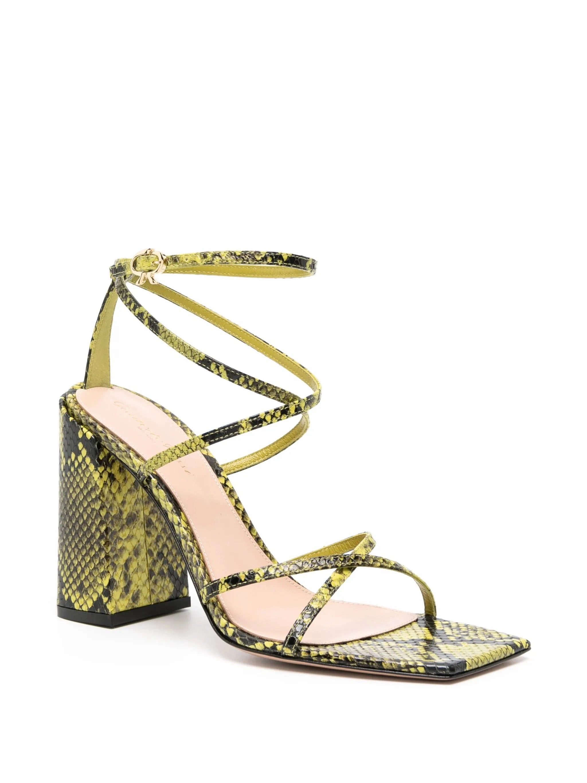 2 Inches Platform Sandals 95mm snakeskin-effect strappy sandals