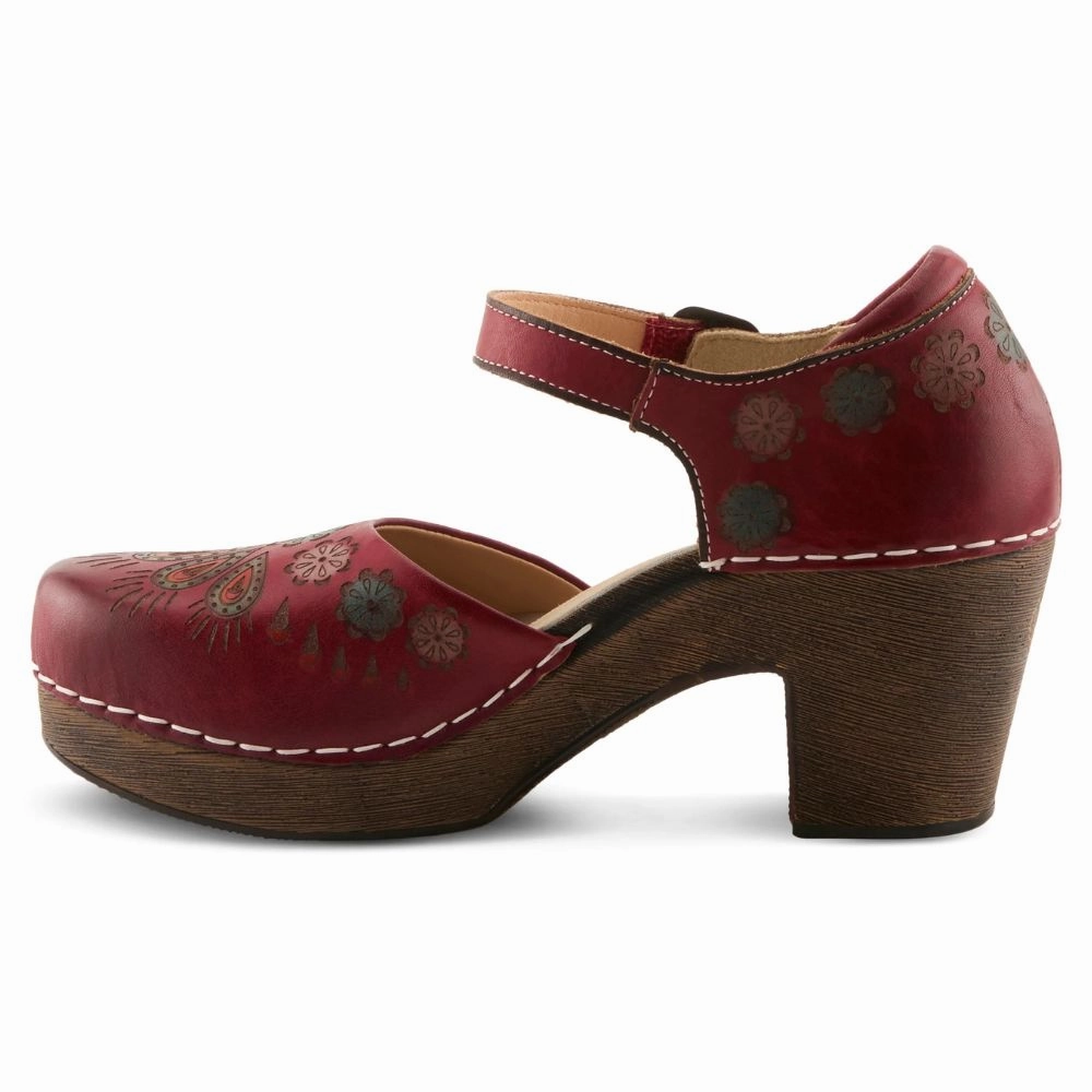 Shoes To Wear In Winter With Dress L'artiste By Spring Step Bridgitte Dark Red Multi Leather Pump (Women's)