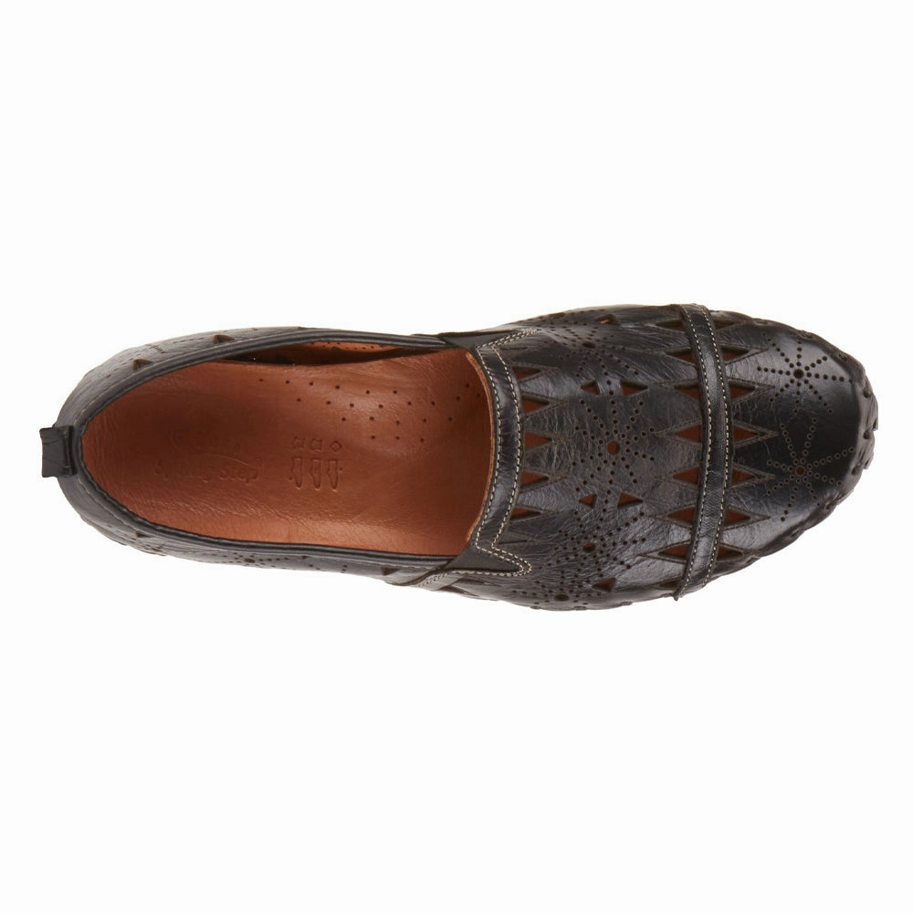 Spring Step Fusaro Slip-On Black (Women's) Flat Bottom Shoe