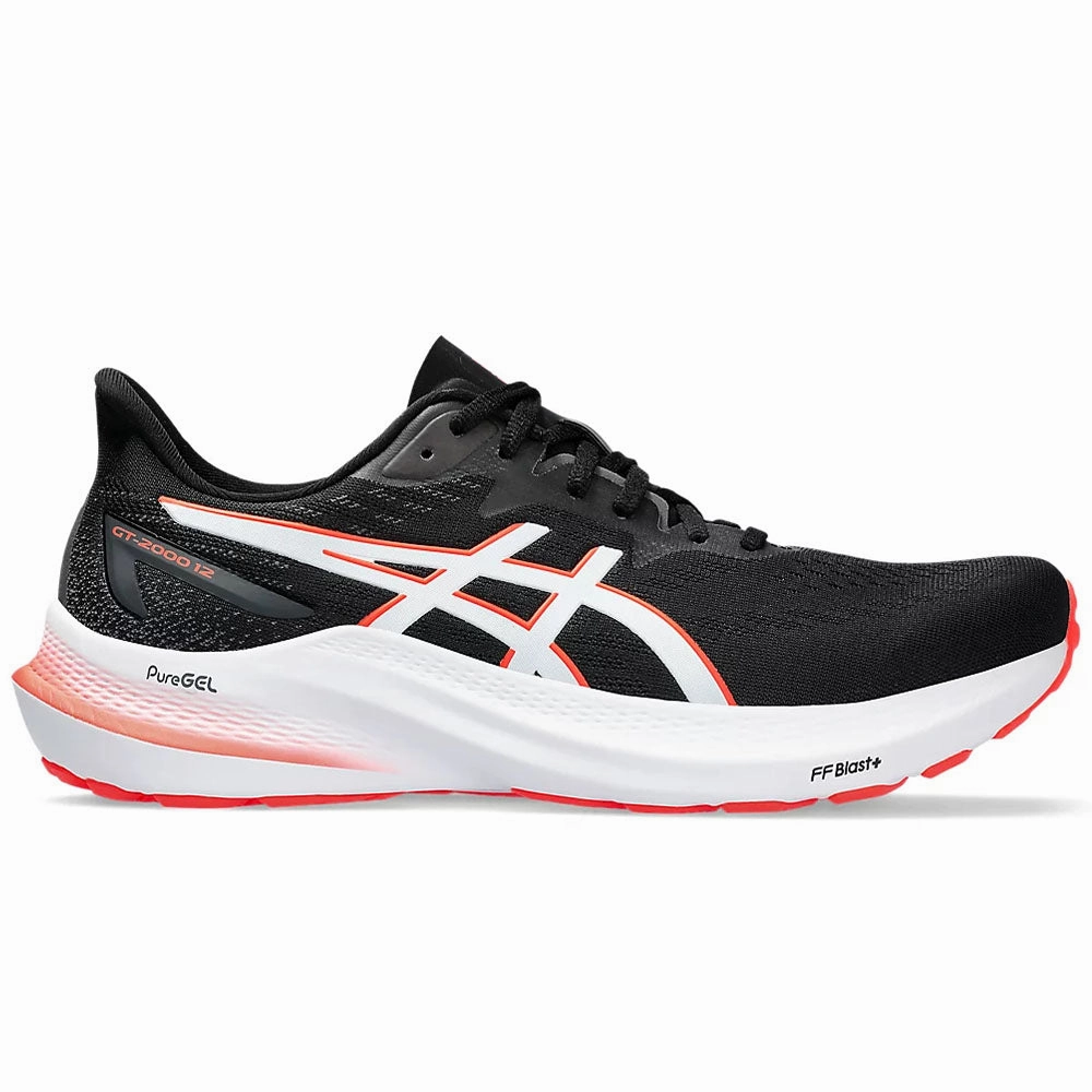 Men's Asics GT-2000 12, Black/Sunrise Red, 9.5 D Medium Asics Shoes Kayano 24