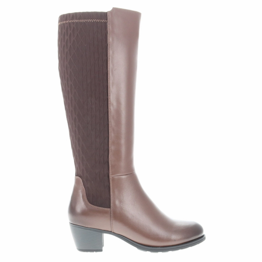 Boots Hello Kitty Propet Talise Stretchable Brown Leather Tall Boot (Women's)