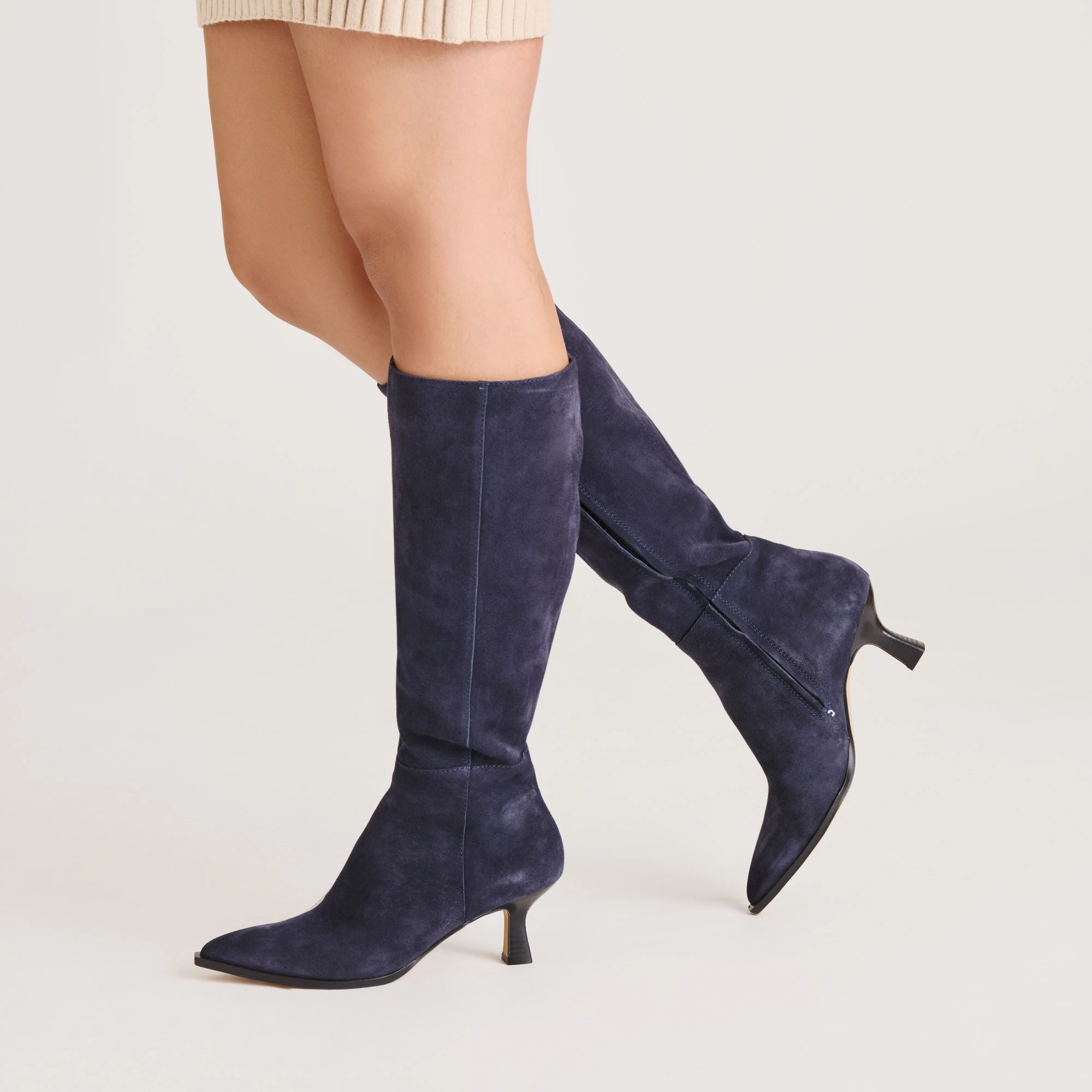 AUGGIE BOOTS NAVY SUEDE Sock Ankle Boots
