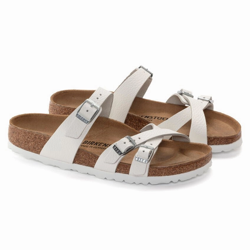 Birkenstock Women's Franca - White Leather Leather Walking Sandals