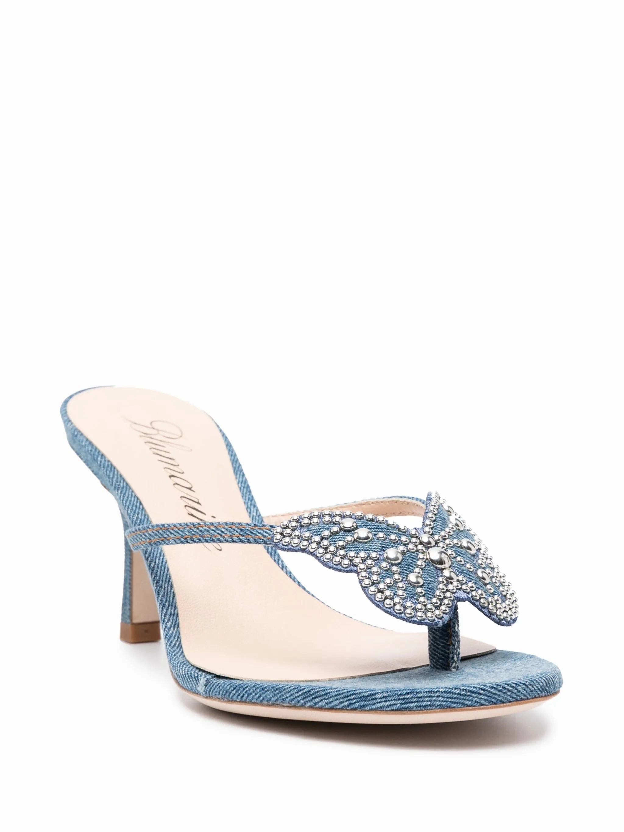 85mm butterfly-detail denim sandals Best Sandals For Arch Support