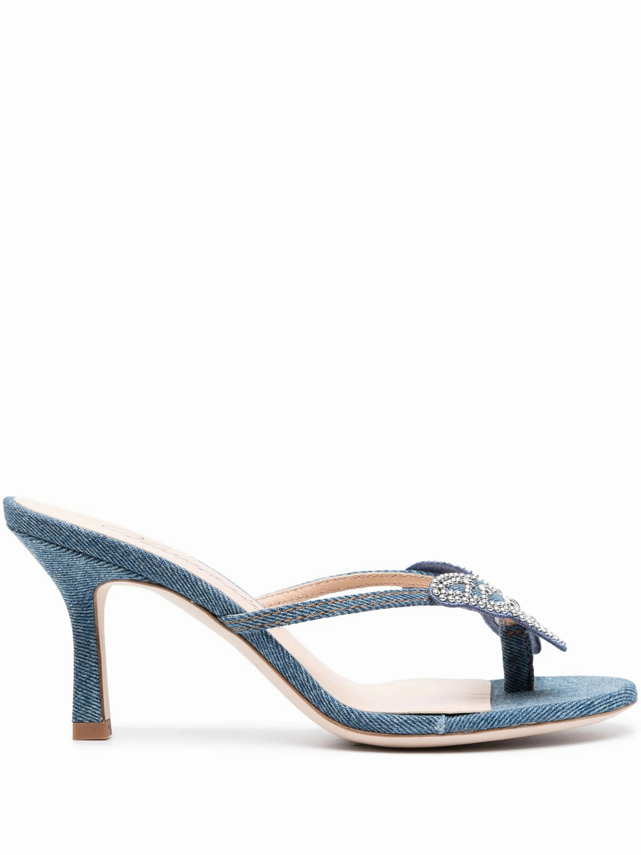 Best Trekking Sandals 85mm butterfly-detail denim sandals