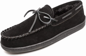 Bob Slippers Minnetonka Men's Pile Lined Hardsole Moccasin