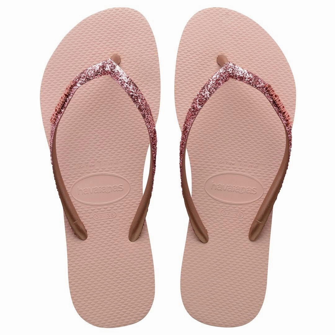 Fun Adult Slippers HAVAIANAS SLIM GLITTER II - BALLET ROSE.GOLD