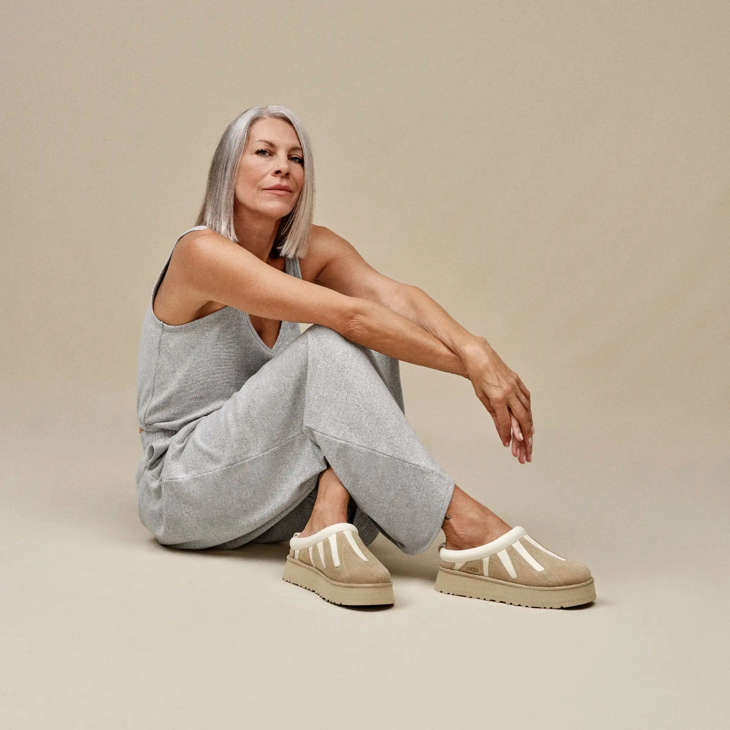 UGG Women's Tazz Sunset Clog - Mustard Seed Peep Toe Slides