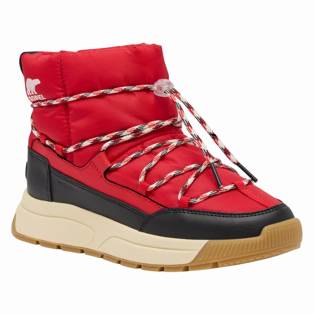 Sorel Whitney III Black/Bright Red Waterproof Slip-On Boot (Women's) Recovery Boots
