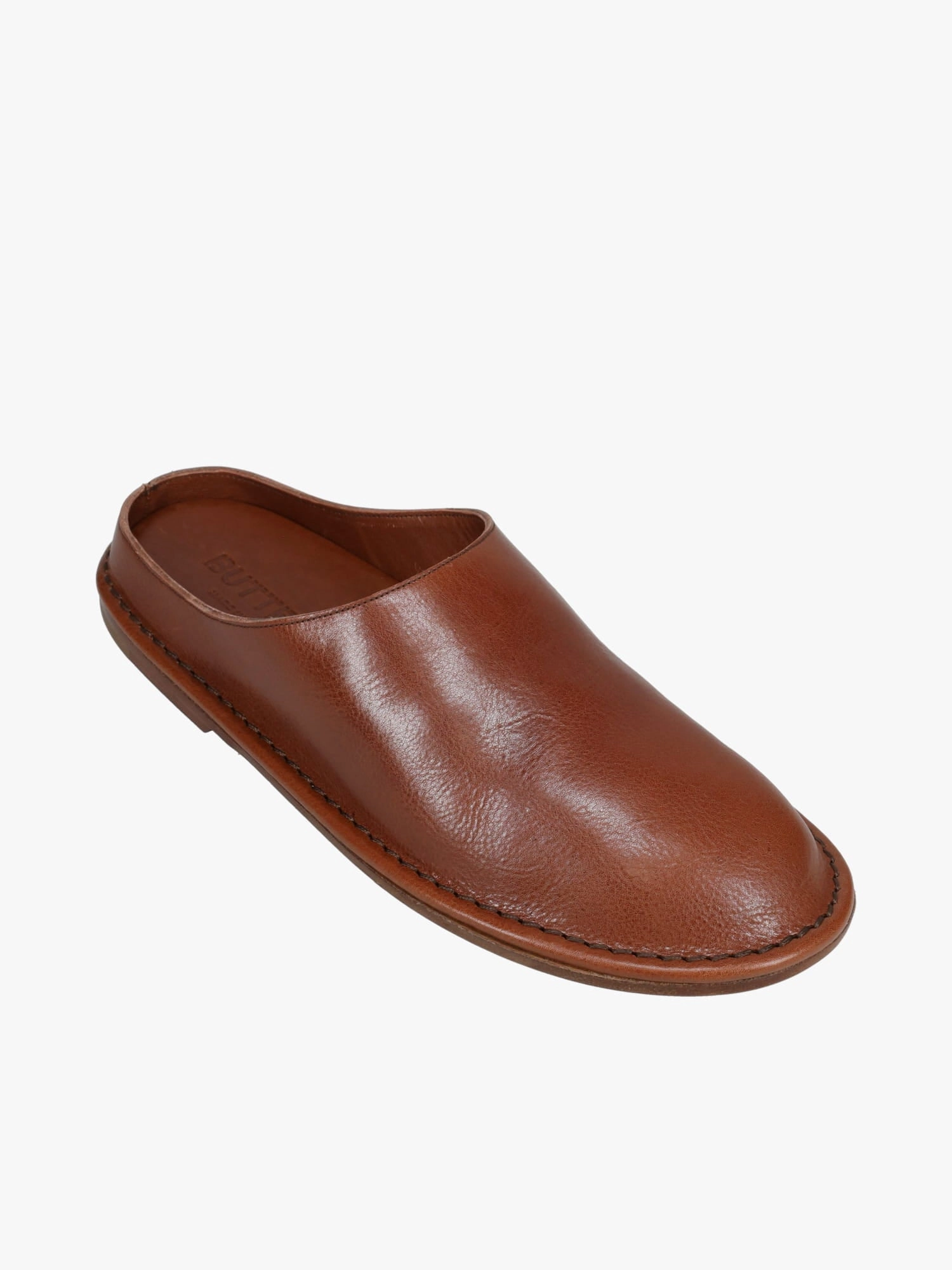 Capalbio Sabot Chocolate Pelle Crystal Flats Shoes