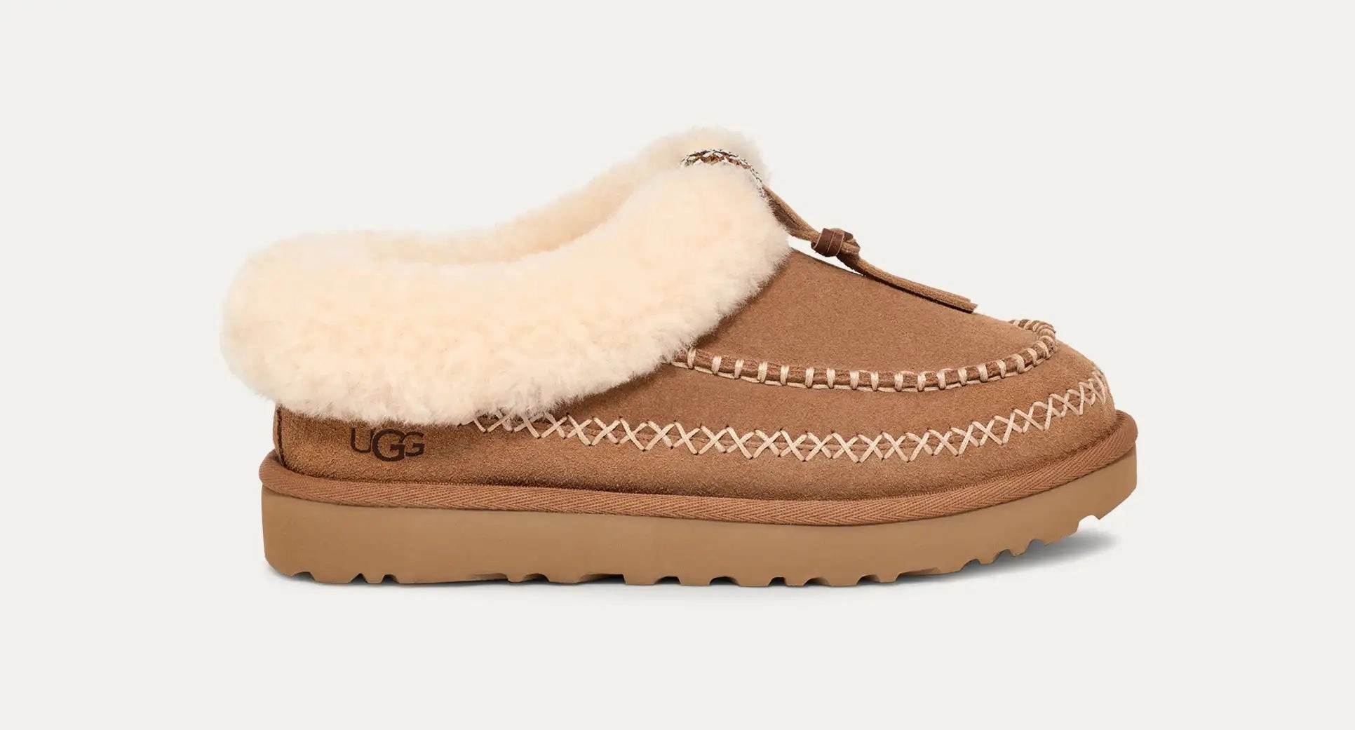 UGG WOMENS TASMAN ALPINE - CHESTNUT Slippers With Heel Support