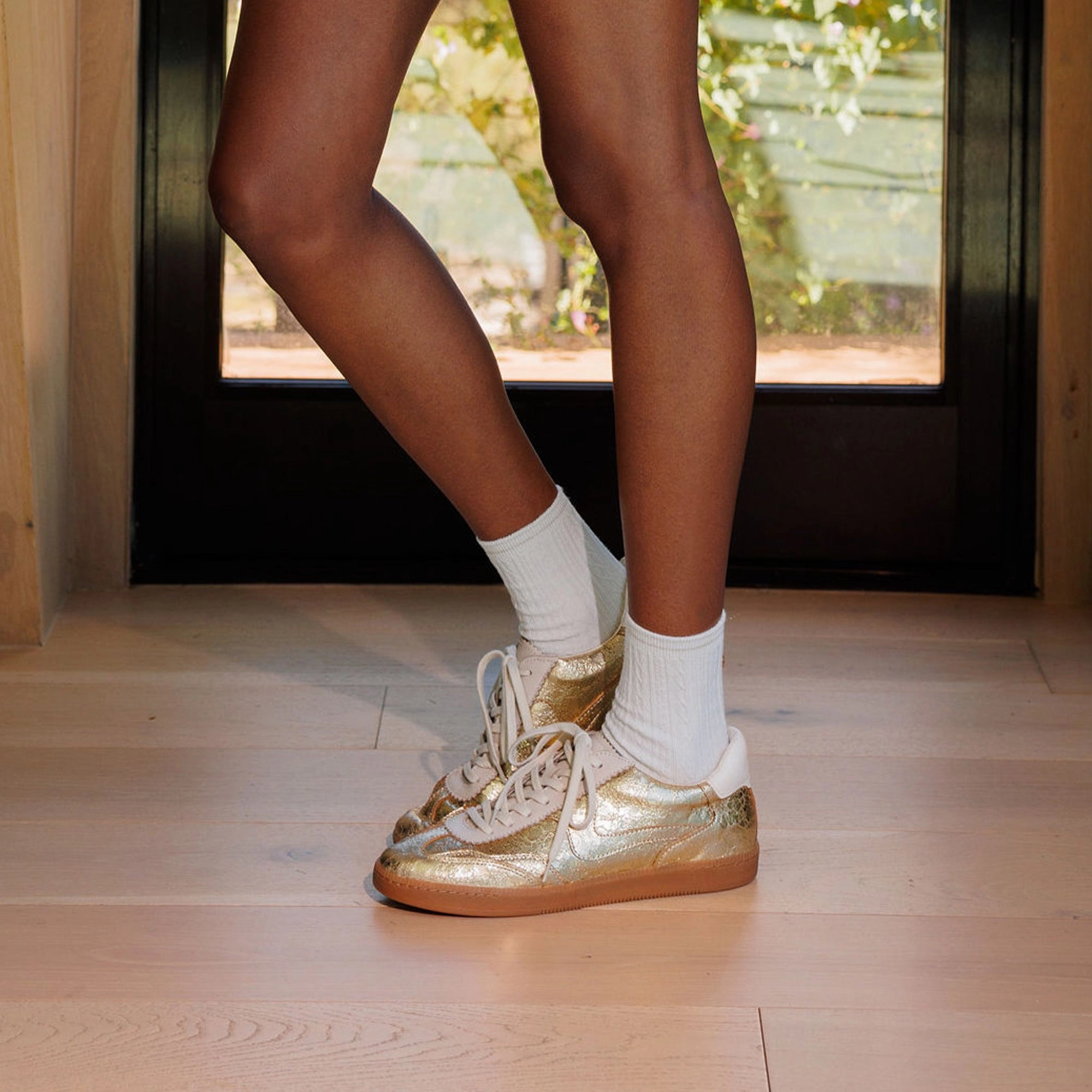 Best Chunky Sneakers NOTICE SNEAKERS GOLD DISTRESSED LEATHER