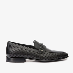 The Acerra Black Leather Loafer Men Shoe Final Sale! Comfortable Dress Shoes Low Heel