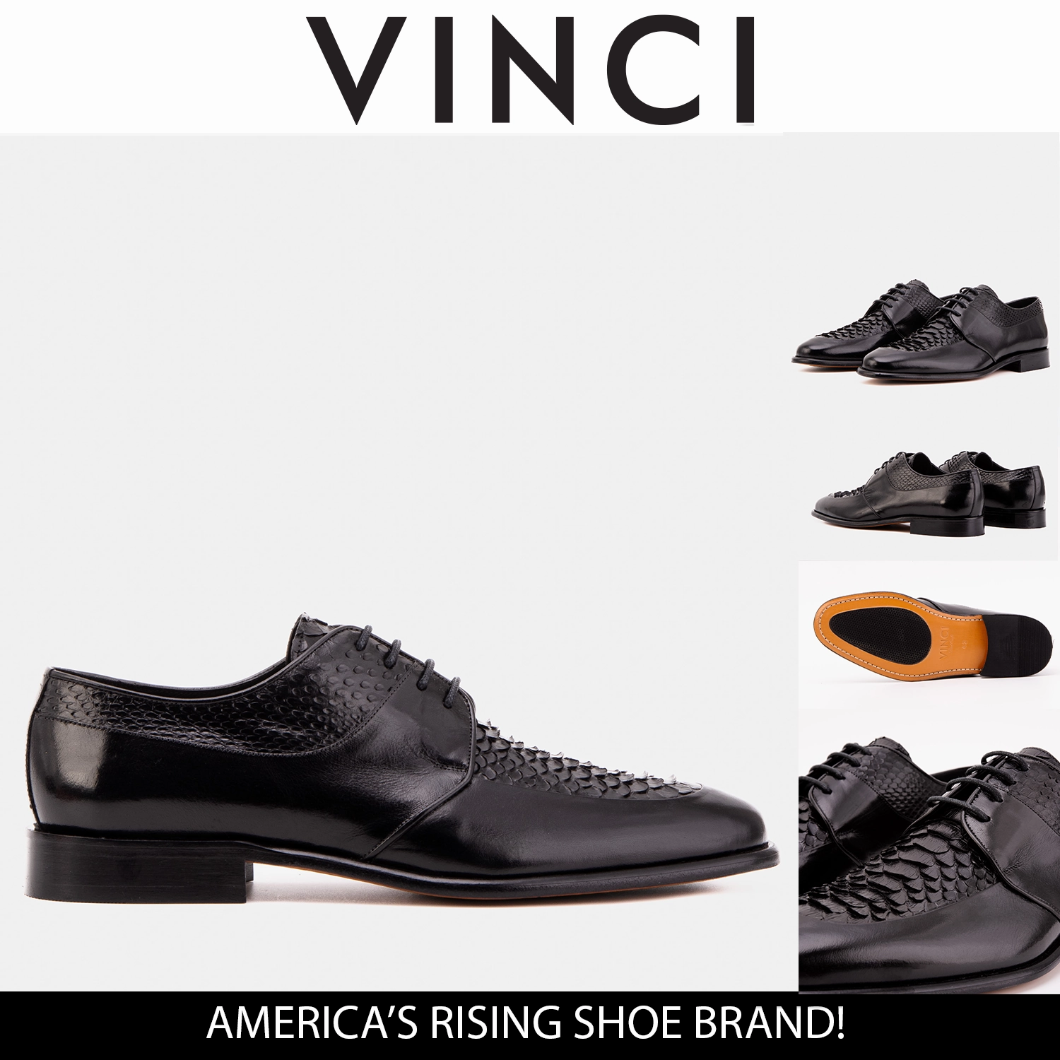 Dress Shoes The Arven Black Python Leather Men Shoe