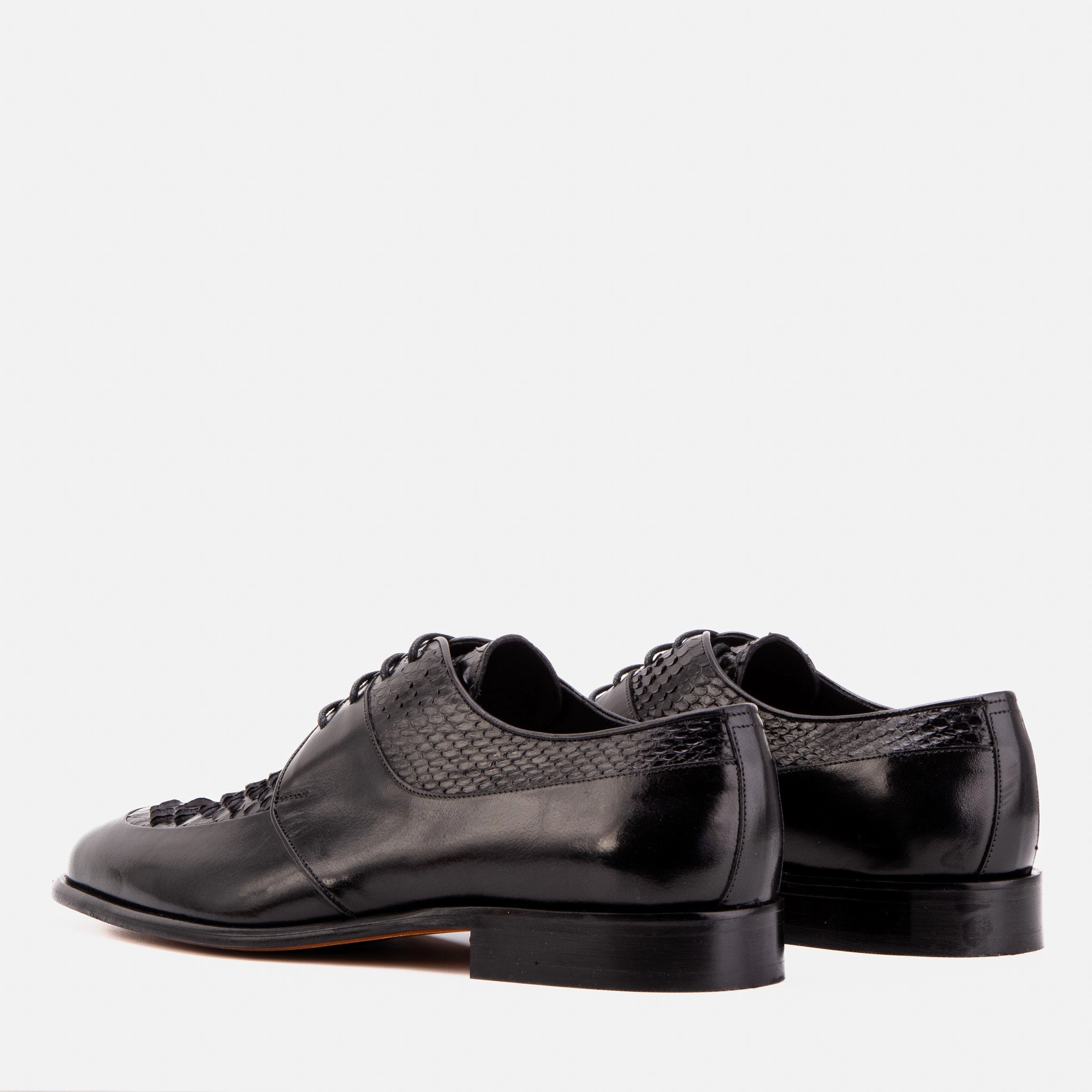Dress Shoes With Low Heels The Arven Black Python Leather Men Shoe