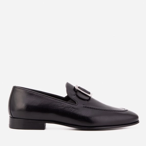 Strappy Dress Shoes The Astoria Black Buffalo Leather Mens Loafer
