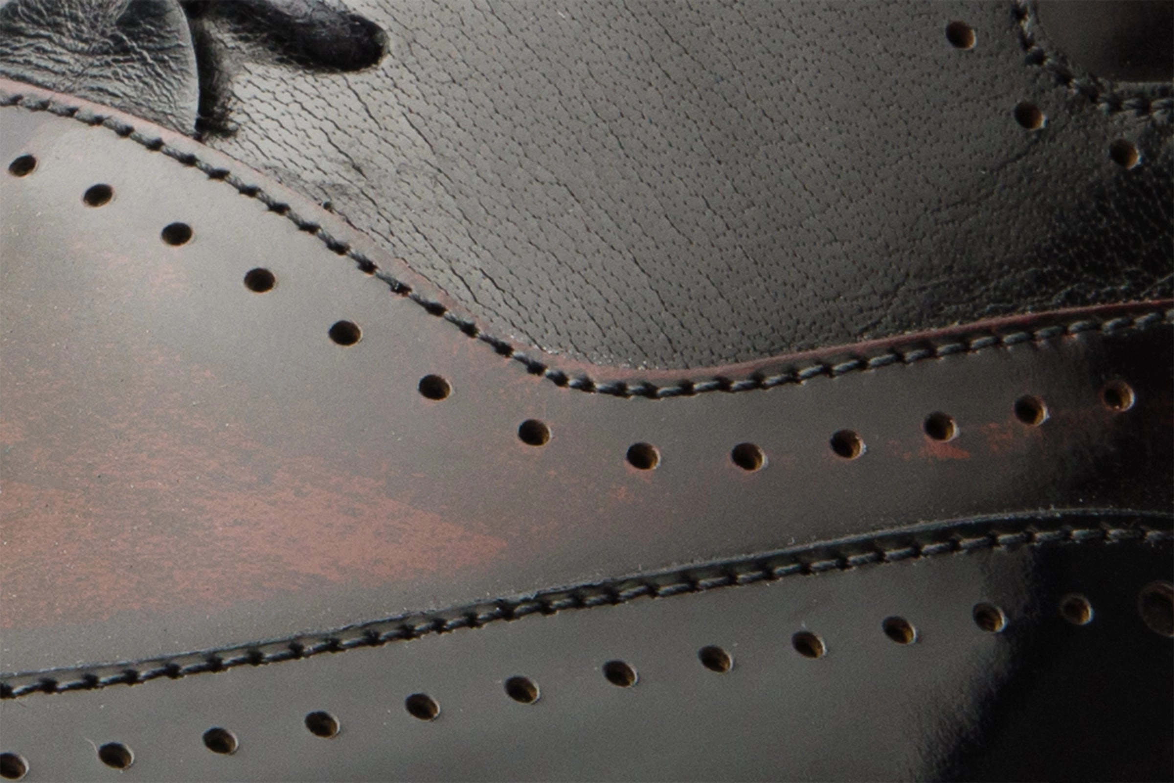 Dress Shoes Rack The Dicle Black/Burgundy Wingtip Semi Brogue Derby Men Shoe