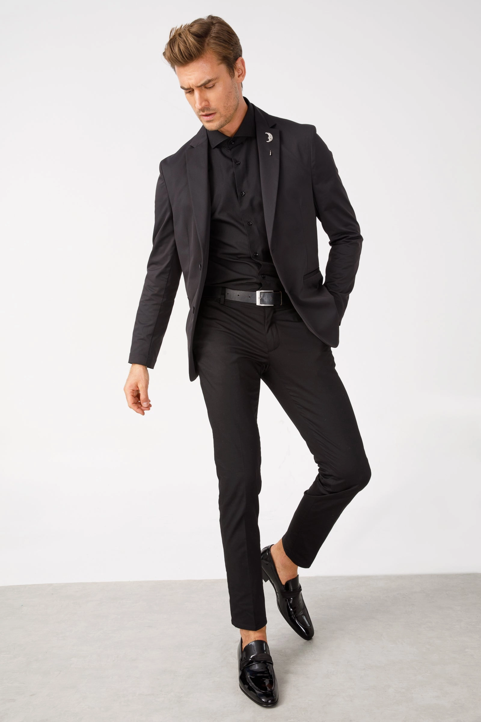 The Dodoma Black Patent  Leather Loafer Men Shoe Dress Shoes Black