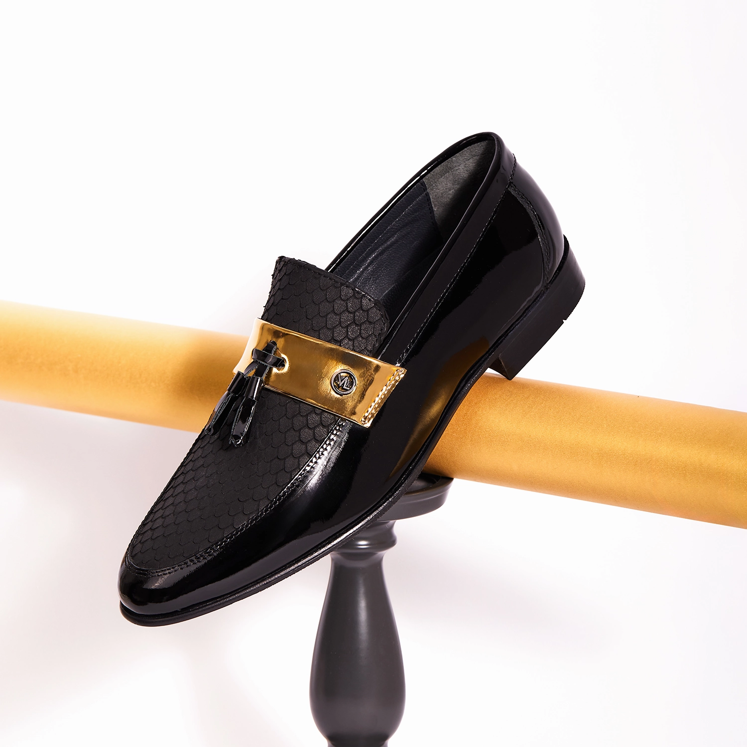 Prom Dress Tennis Shoes The Imperial Black & Gold Leather Men Dress Shoe