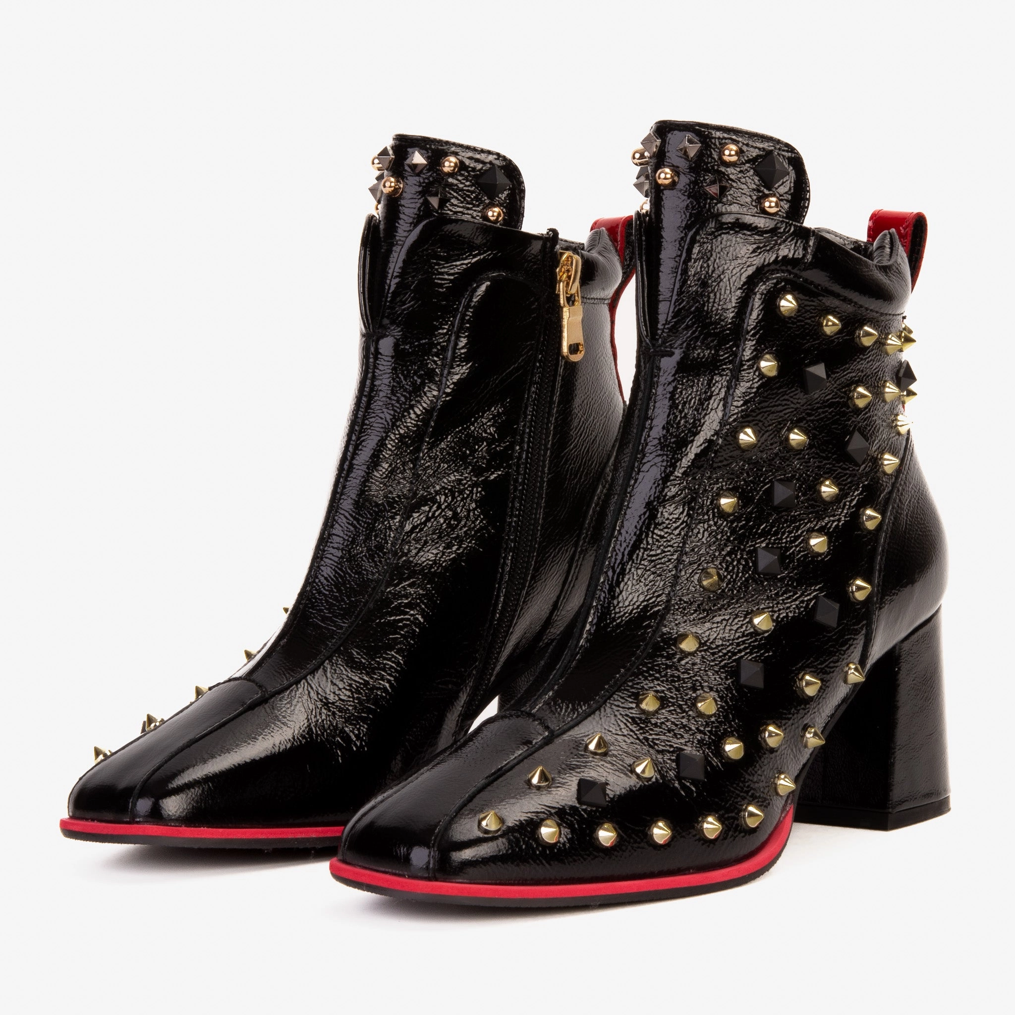 Boots Made In America The Infanta Black Leather Block Heel Women Boot