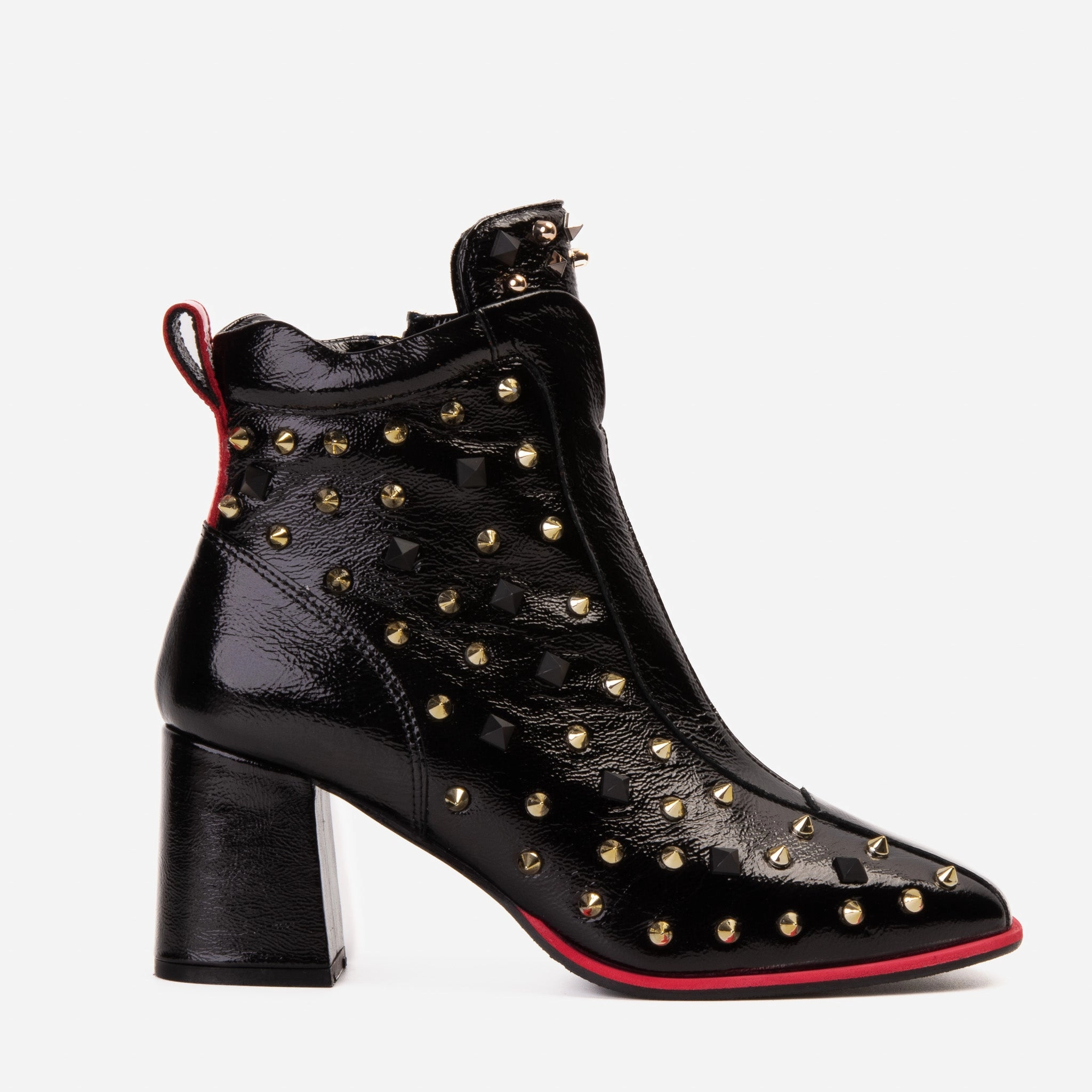 The Infanta Black Leather Block Heel Women Boot Waterproof Boots For Work