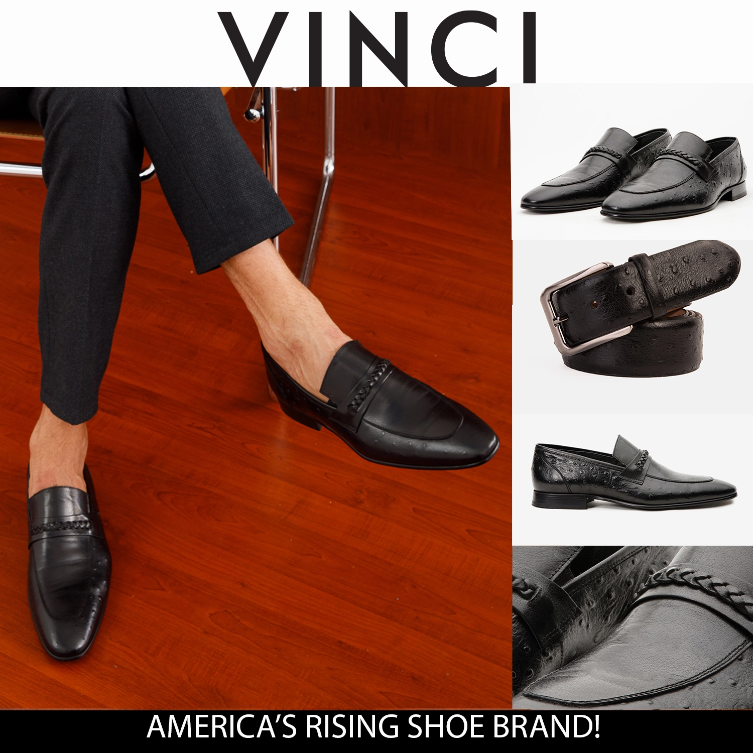 Ross Dress Shoes The Johannesburg Black Leather Dress Loafer Men  Shoe