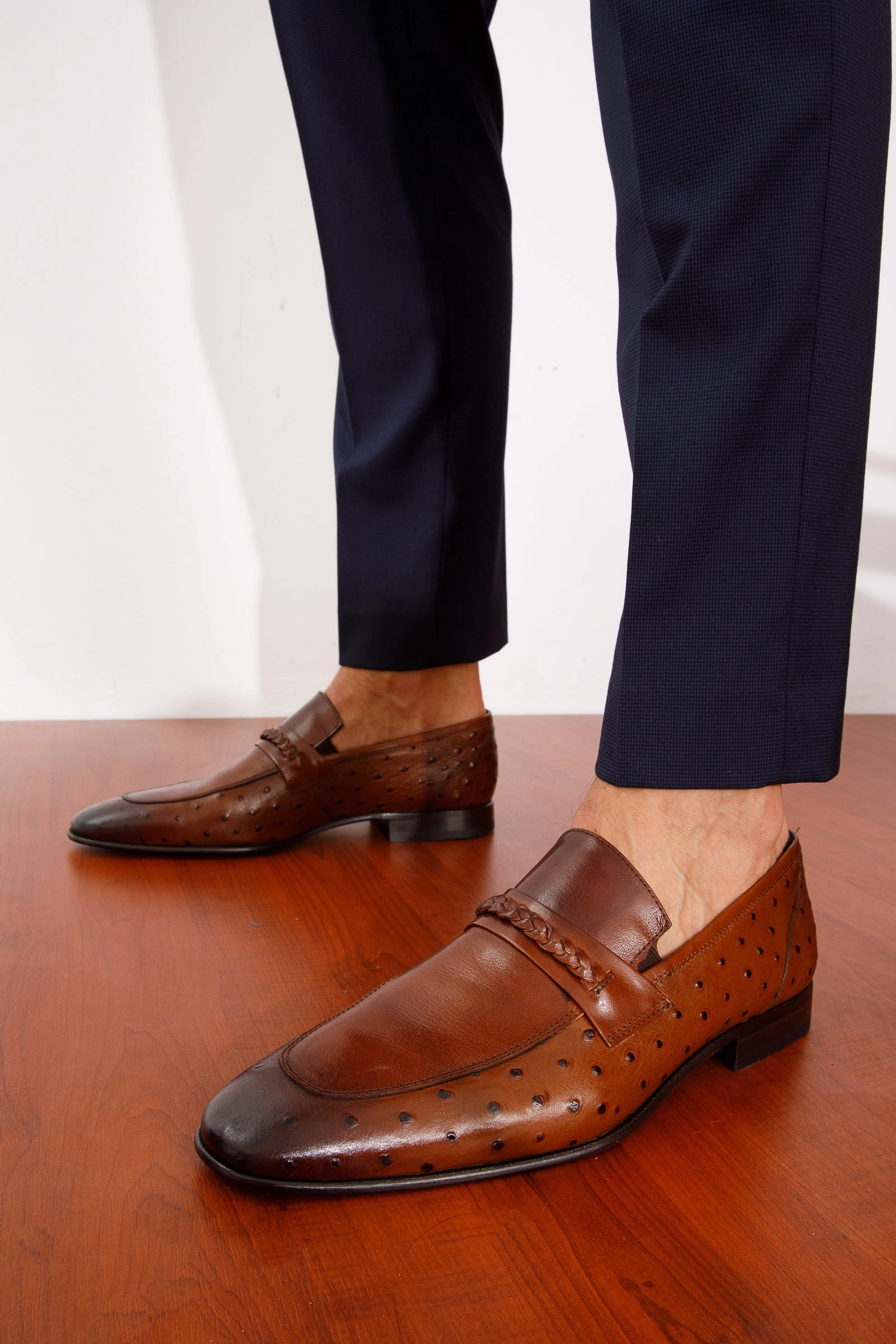 The Johannesburg Brown Leather Dress Loafer Men  Shoe Beige Dress And Shoes