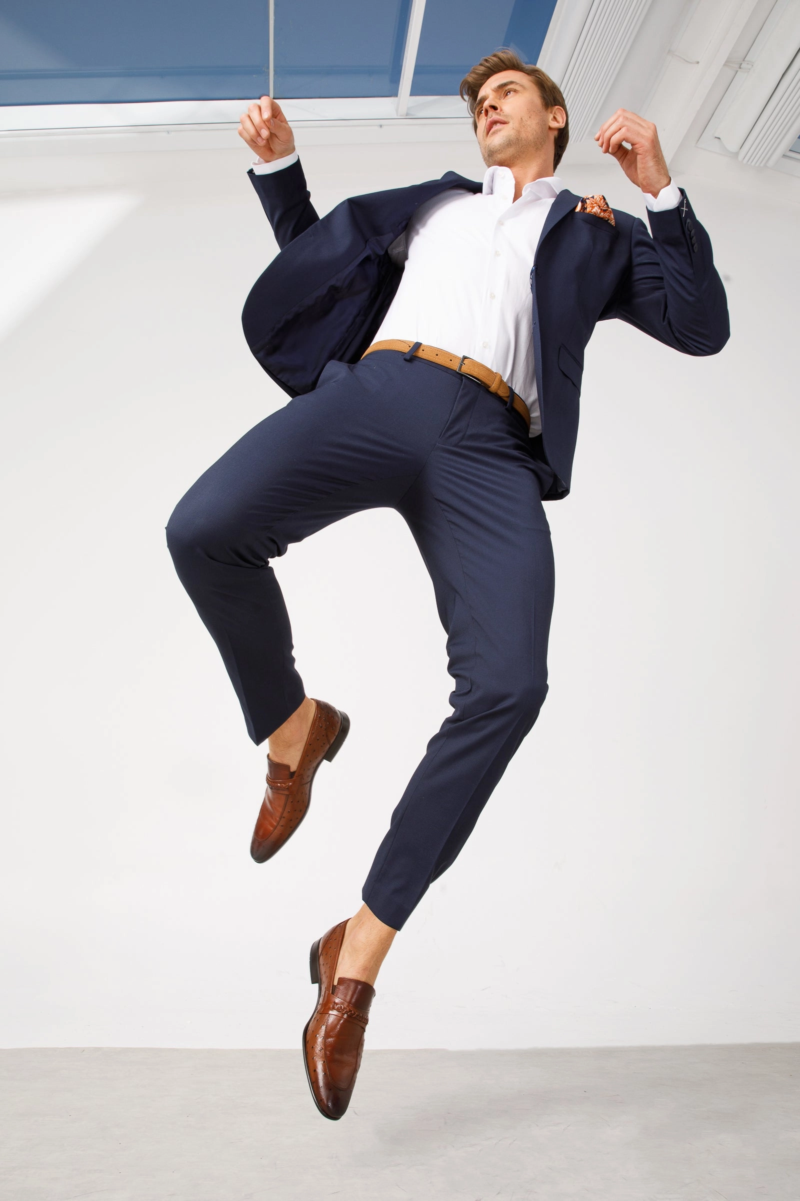 The Johannesburg Brown Leather Dress Loafer Men  Shoe Hipster Dress Shoes