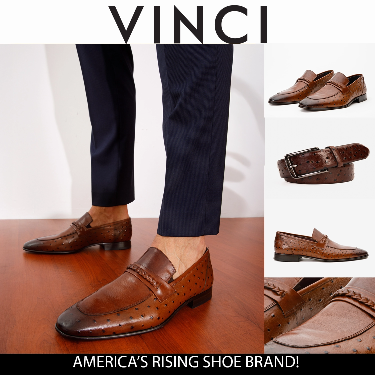 The Johannesburg Brown Leather Dress Loafer Men  Shoe Dirndl Dress Shoes