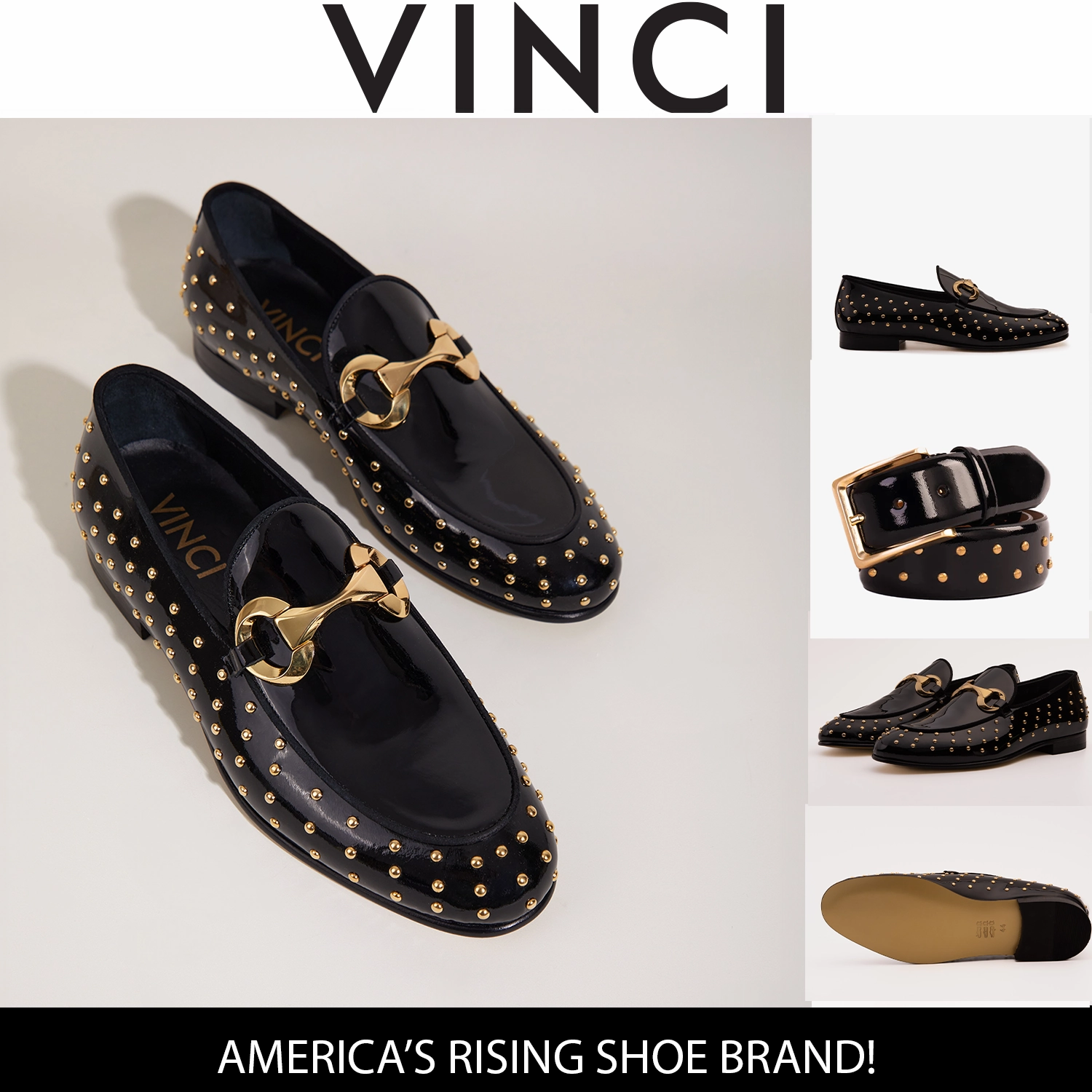 Elevator Dress Shoes The Jupiter  Shoe Black Spike Leather  Bit Dress Loafer Limited Edition Men  Shoe