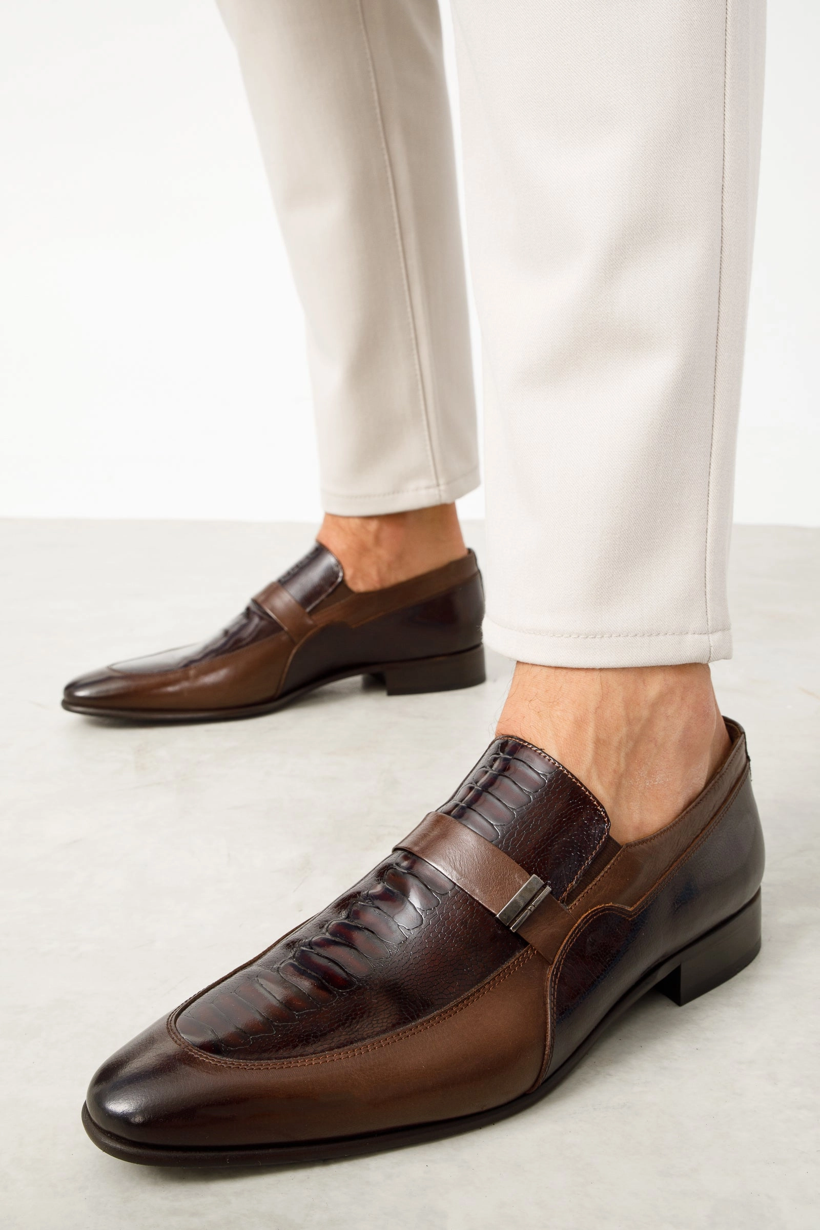 Dress Shoe Tree The Kazablanka Brown Leather Bit Loafer Men  Shoe